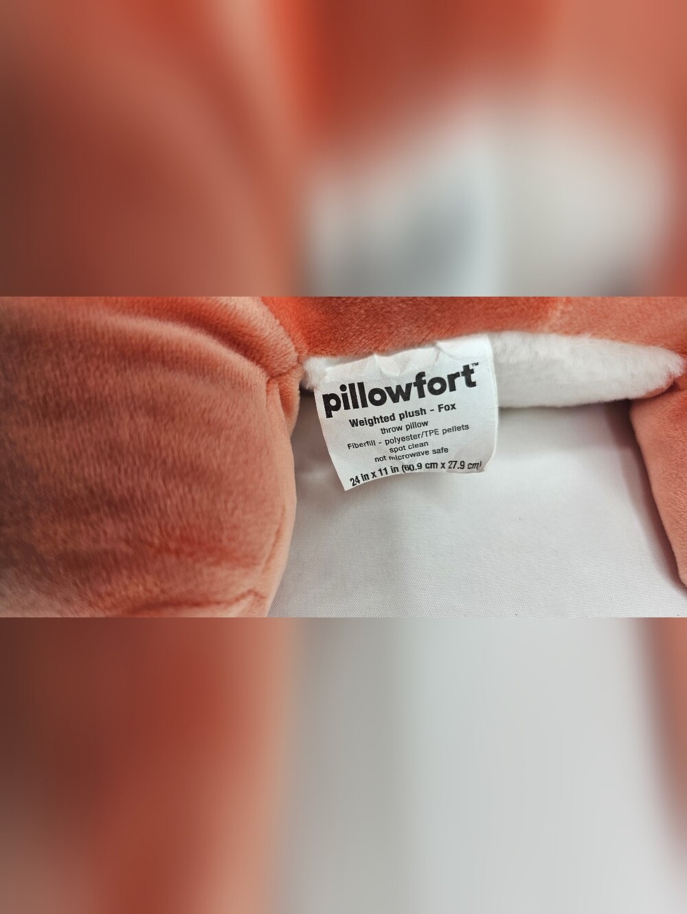 Pillowfort Weighted Fox Plush 24 x 11 Retired Anxiety Pillow - Picture 7 of 8